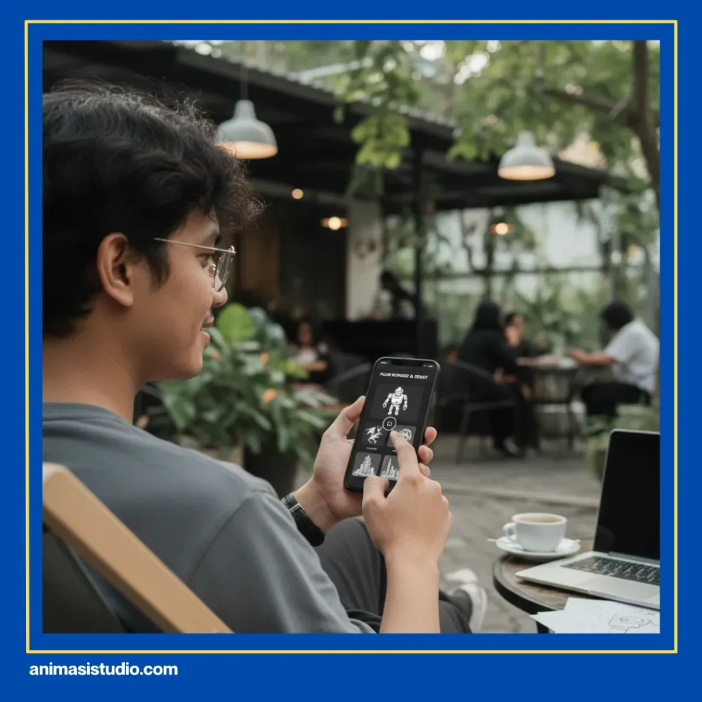 Gambar Animasi 3D Hitam Putih