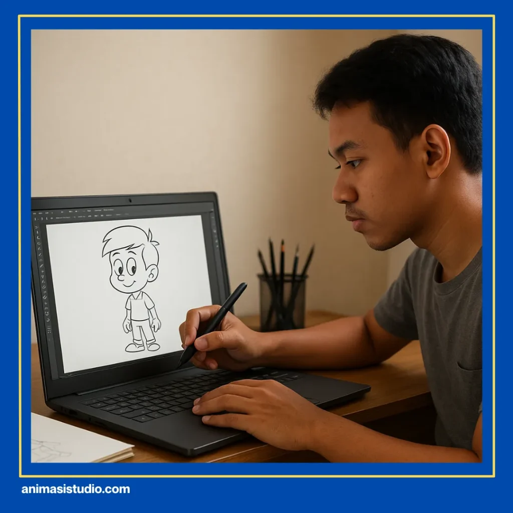 karakter animasi 2d mudah