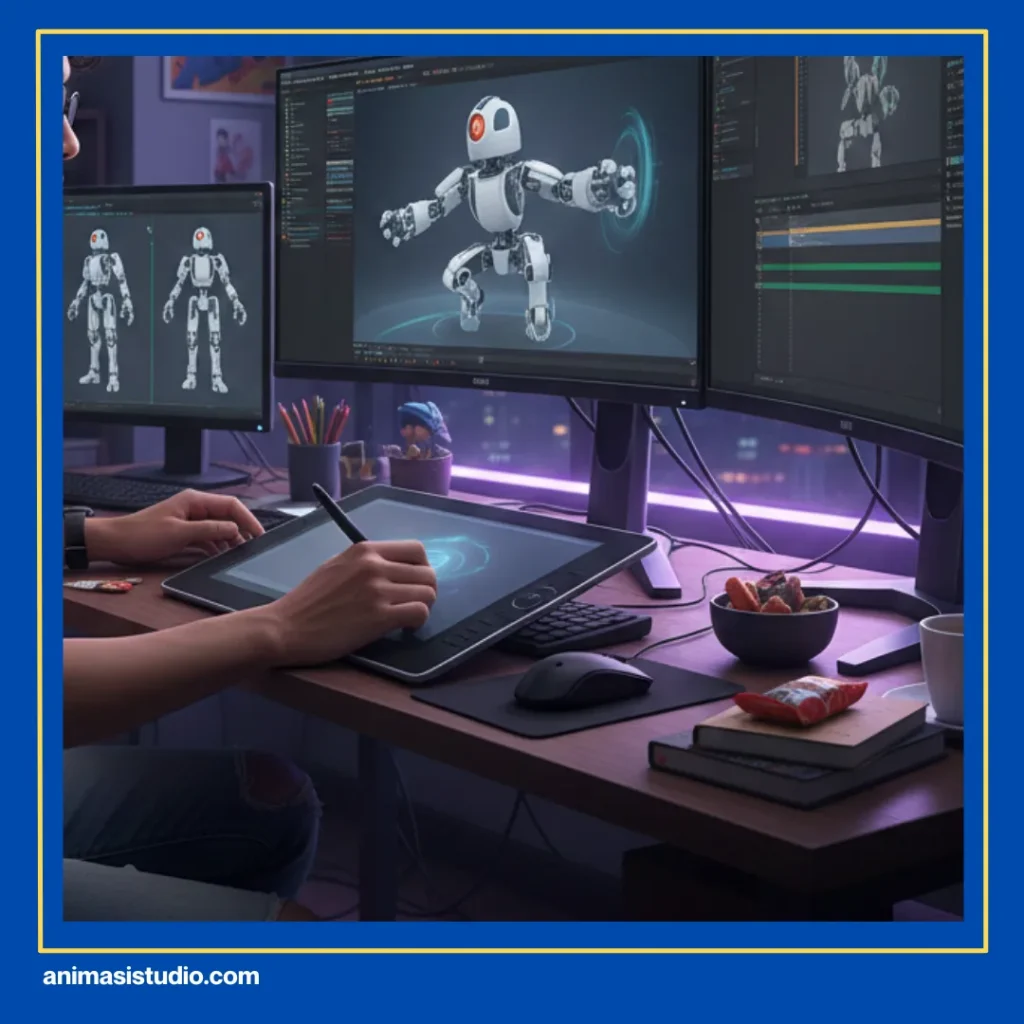 berapa lama pembuatan animasi di studio profesional