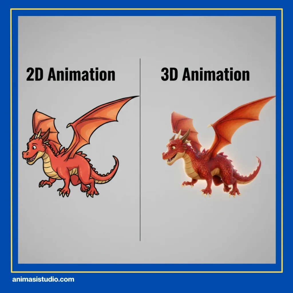 perbedaan desain karakter 2D dan 3D